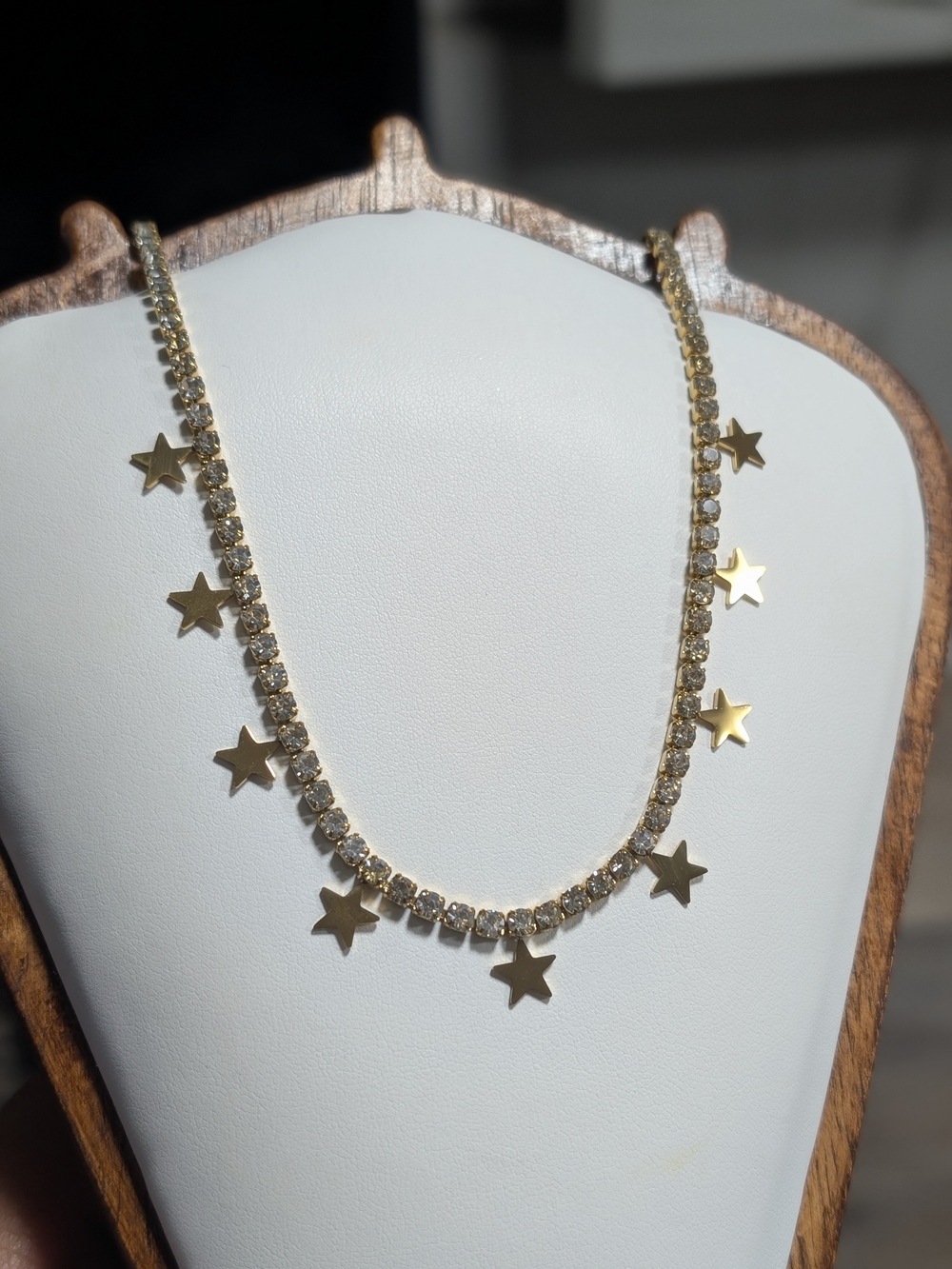 Gold Star Charm Tennis Necklace - Women Jewelry